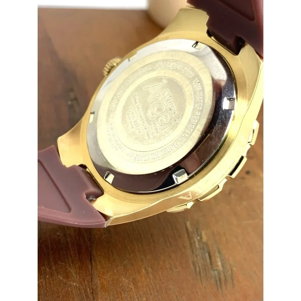 Invicta Women's Watch 17485 Angel Quartz Gold Tone Case Rubber Strap 38mm